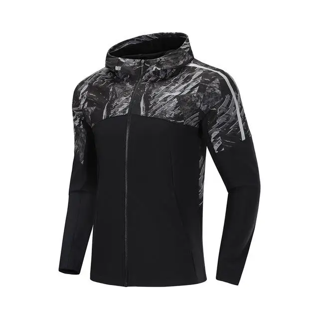 Li-Ning, Мужская ветровка для бега, зимняя, флисовая, облегающая, толстая куртка, 91.1% полиэстер, 8.9% спандекс, подкладка, спортивное пальто AFDP505 COND19 - Цвет: AFDP505-1H