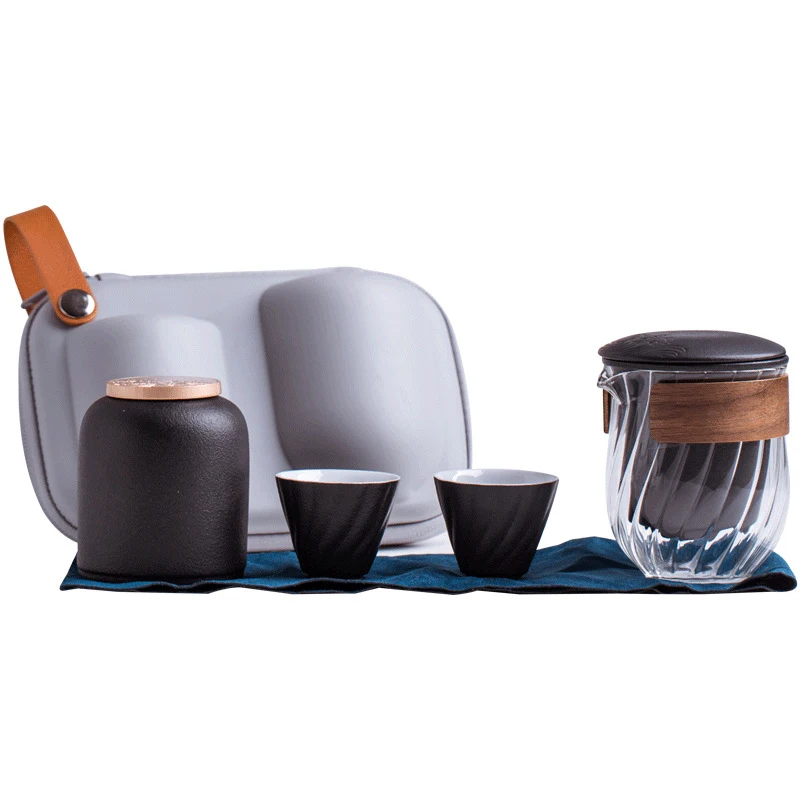 

Creative Portable Teapot Office Outdoor Tea Pot Kung Fu Tea Set Friend Gift Teasets One pot and two cups Tea Ceremony Teacup