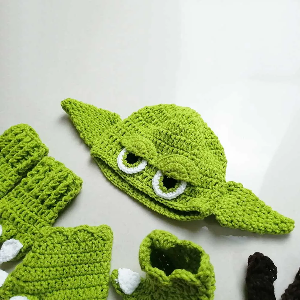 スターウォーズベビーヨーダコスプレハロウィン写真コスチュームマスターヨーダニット5のニットの写真撮影のセット Aliexpress