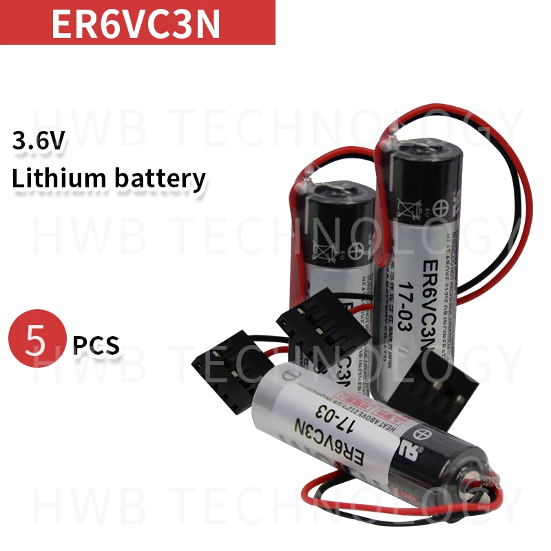 5 шт. Новинка ER6VC3N ER6V/3 6 V AA 3 2Ah + JAE5PIN PLC батарея CNC литиевая Yaskawa специальная |