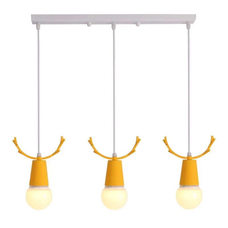 Moderno Cervos Pingente Luzes Natal Chifres Pendurado Lâmpadas Macaron Crianças Quarto Casa Luminárias Decoração 8 Luzes e Iluminação