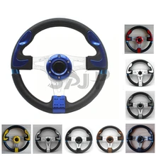 Universal PVC Leather Steering Wheel 320mm 13inch racing steering wheel Aluminum Drift Sport Steering Wheels and horn With Logo