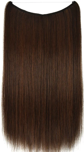 TOPREETY Heat Resistant Synthetic Hair 100gr Silky Straight Elasticity Invisible Wire Halo Hair Extensions 8006 4A-30B