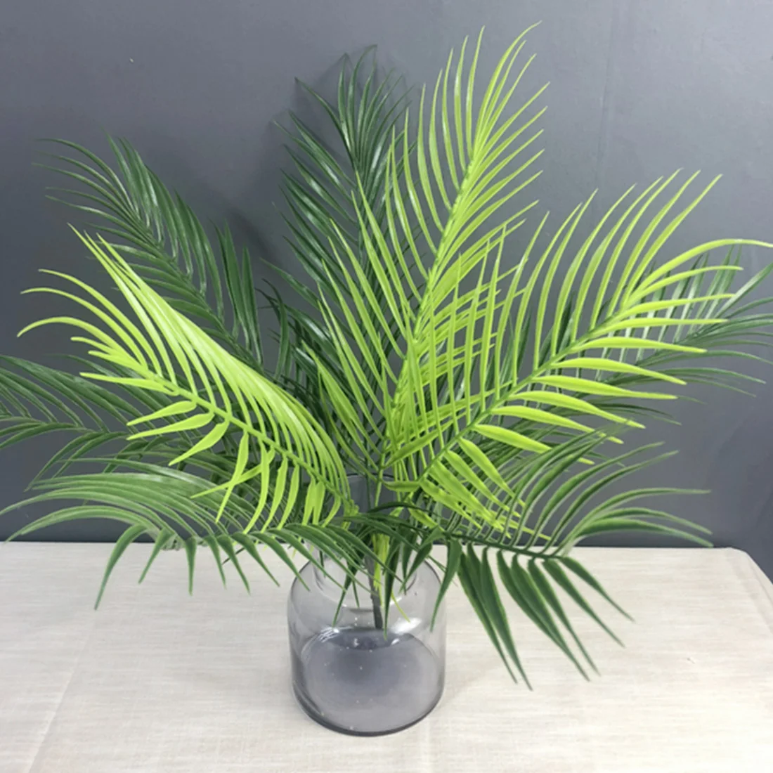 Artificial Palm Tree Green Leaf Plants Plastic Potted Bonsai Leaves Garden Home Wedding Table Ornaments Decoration