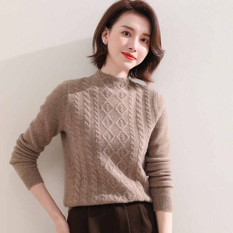 new 100% Pure Goat Cashmere Knitted Sweater Women 