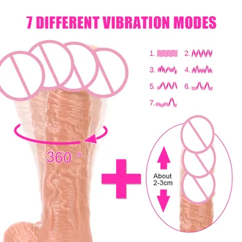 Realistic Dildo Vibrator Heating Thrusting Penis Heat Big Dick TPE Female Masturbation Remote Control Sex Toys for Women Lesbian 2