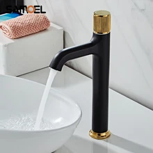 Креативный дизайн, современный латунный матовый черный смеситель для ванной комнаты, смеситель для раковины, водопроводный кран B3355