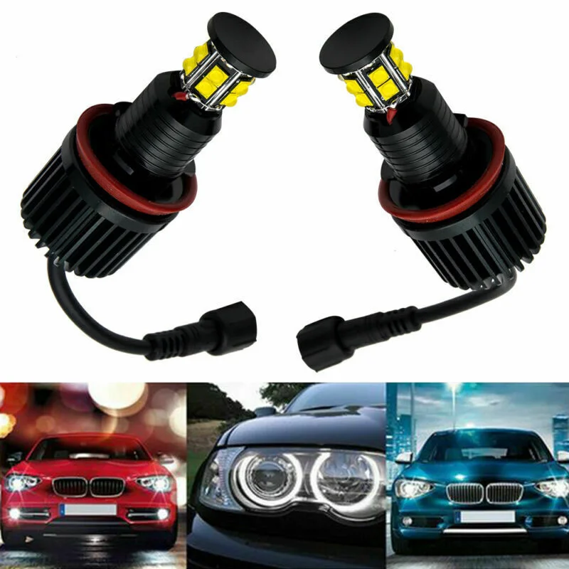 

Car Angel Eye Lights Auto White Aluminum Alloy 6000K 1400LM Replacement