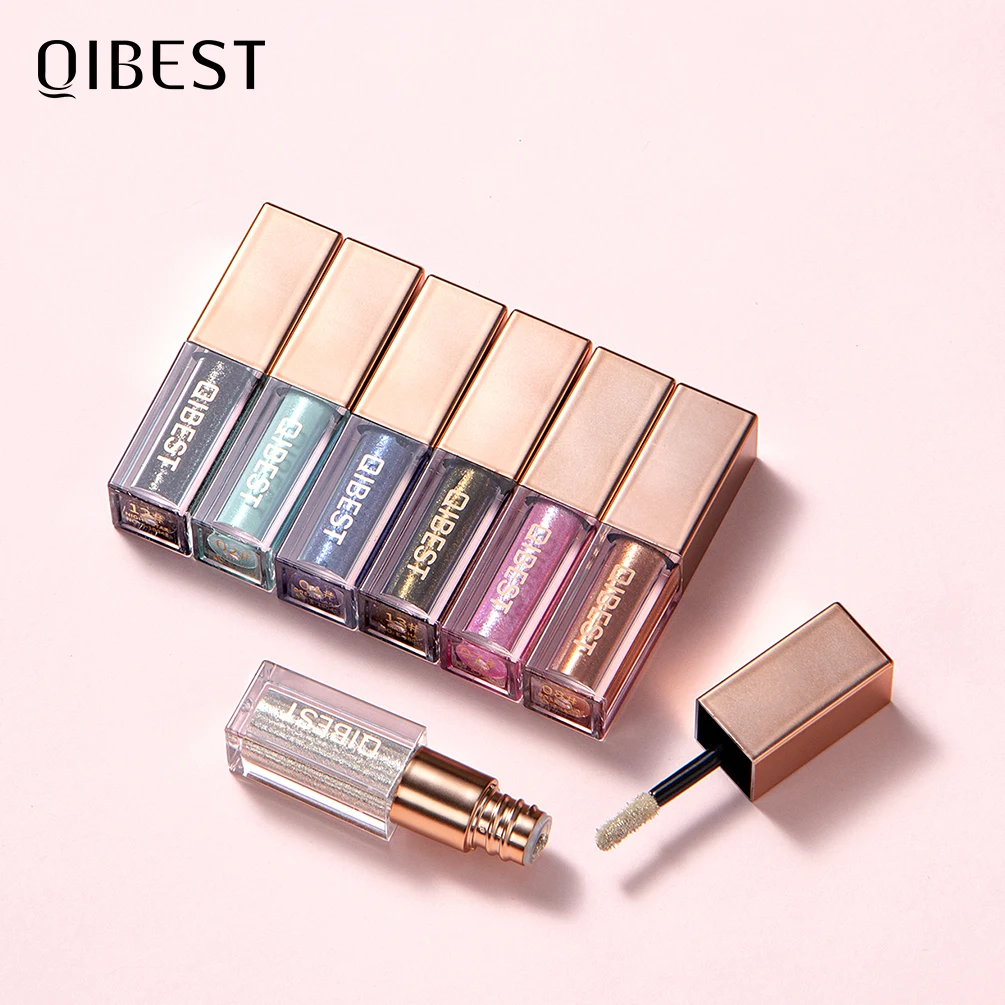 Eyeshadow Pigment Liquid Cosmetics Makeup Glitter Waterproof QIBEST 15-Colors Shiny