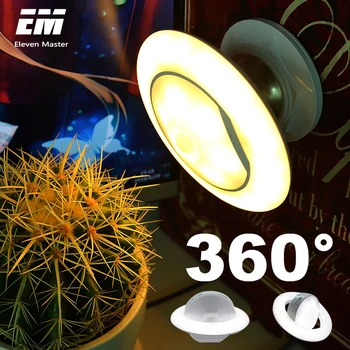 

LED Night Light 360 Degree Rotation UFO Sensor Control battery Night Lamp For Children Kids Living Room Bedroom Lighting ZYD0004