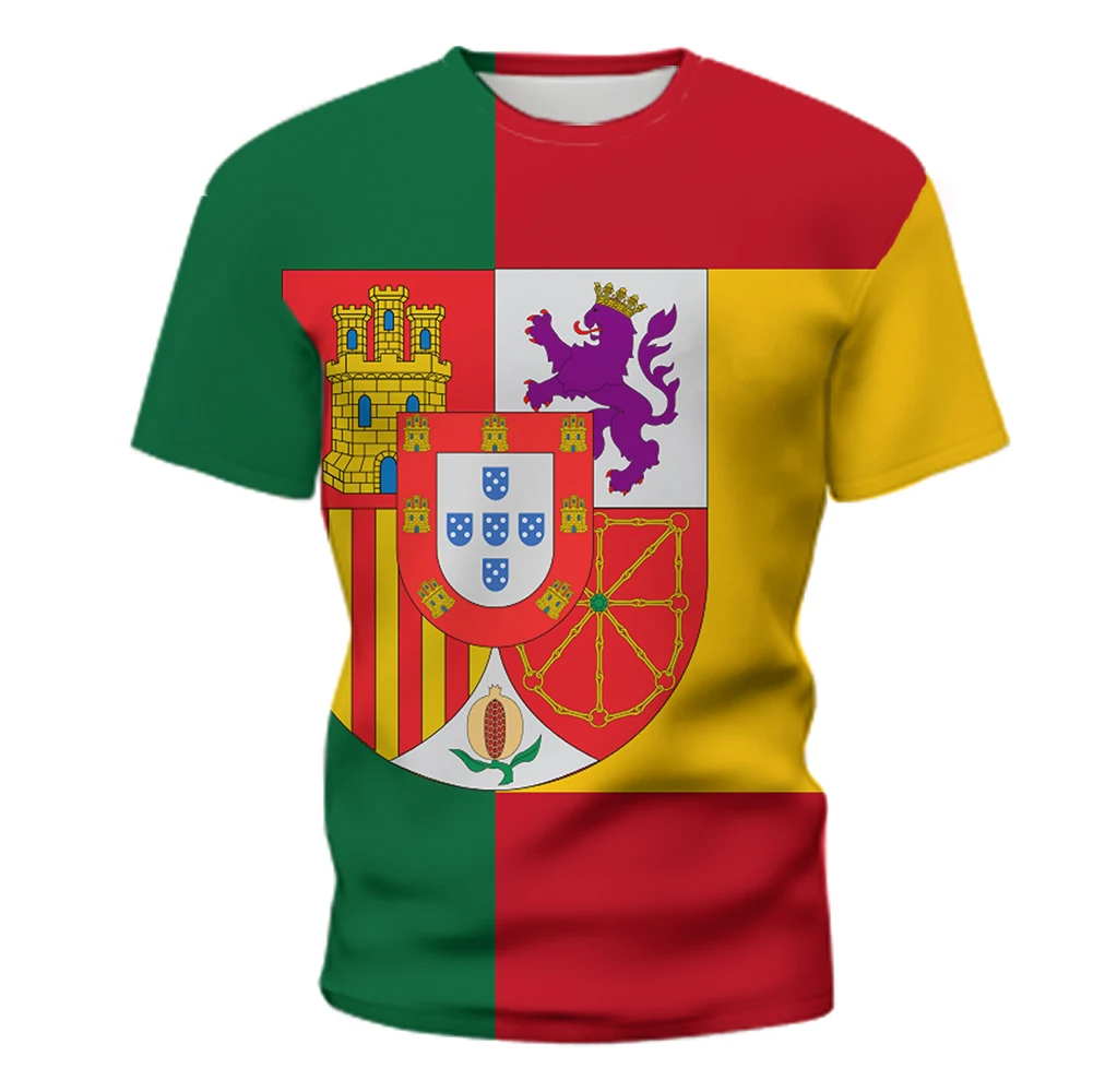 

2019 SPAIN t shirt Round neck tight T-Shirt nation flag T-Shirt es spanish country college print photo logo text clothing