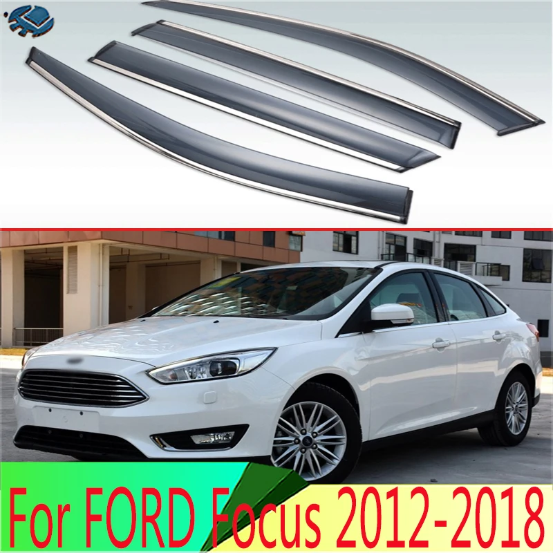 Для FORD Focus 2012-2018 Пластик внешний козырек Vent Оттенки окна Защита от солнца Дождь