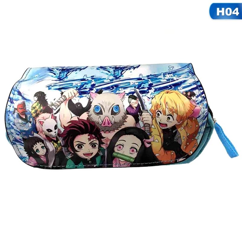 H04 Demon Slayer: Kimetsu No Yaiba Tanjiro Kamado аниме мультфильм периферийный чехол карандаш большая емкость сумка на молнии школьные канцелярские принадлежности - Цвет: H04