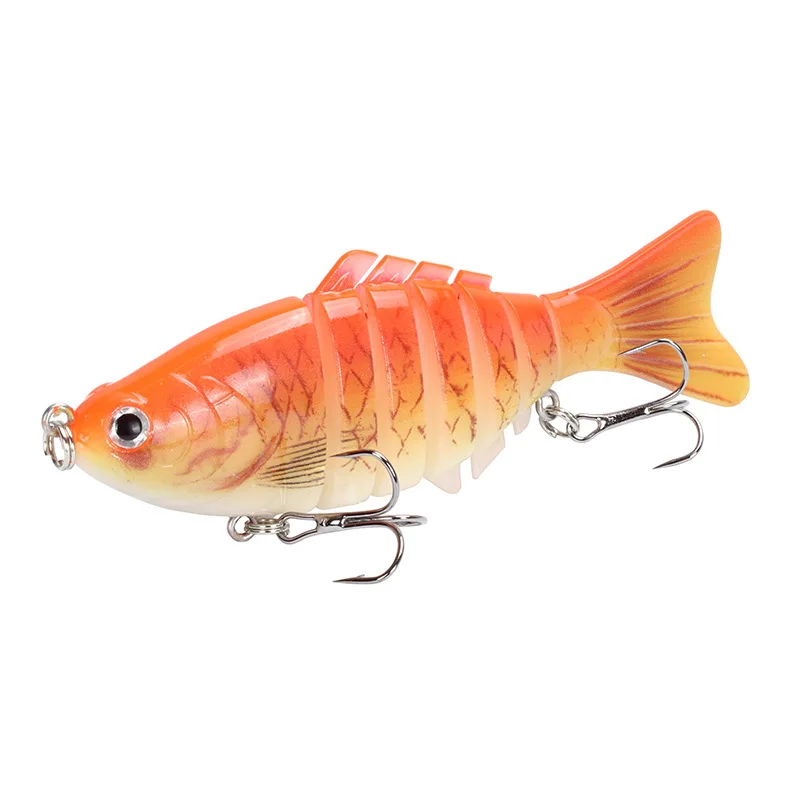 

1pcs /wholesale Winter fishing Bionic Multi-section fish 15.6g/10cm Artificial 3D eyes Realistic fish body Fishing accessories