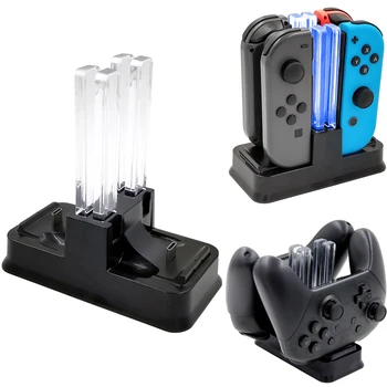 

NS Charging Station Mini Game Console Charging Dock For 4 Units Switch Joy-Con Game Pad Joypad/ 2 Pcs Switch Pro Game Controller