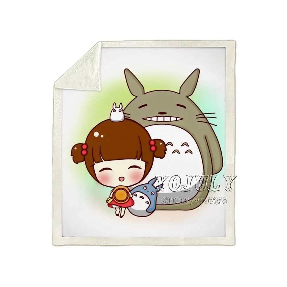 YOJULY kawaii Totoro Аниме Стиль Дети взрослый 3D печатных одеяло диван одеяло покрывало путешествия постельные принадлежности модный фирменный магазин-аутлет K06 - Цвет: 13