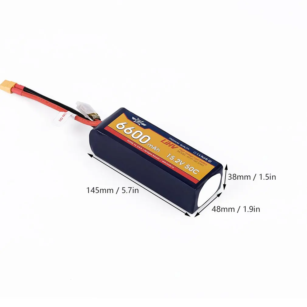 ACEHE 15,2 V 6600mAh 50C 4S1P 100.32Wh XT60 разъем высокого напряжения Lipo батарея