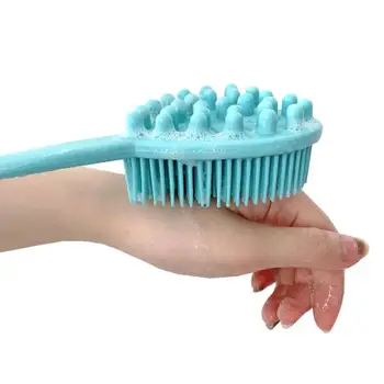 

Silicone Long Handle Bath Brush Heart Shape Massage Smooth Soft Without Injuring Hands Rich Foam Brushes Back Scrubber Hook