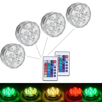 

10 LED Waterproof Pool Lights RGB Battery Operated Underwater Light IP68 Submersible Vase Party Decoration Zwembad Verlichting