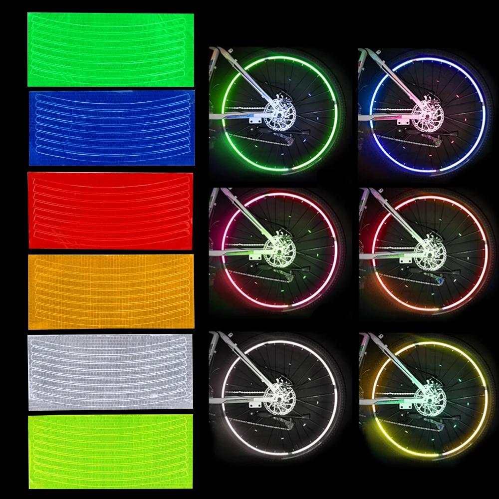 

Motorcycle Bicycle Reflector Rim Decal Waterproof Wheel Sticker Wheel Reflective Sticker Car Styling Bike Cycling Security