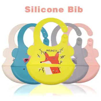 

New Baby Bib Adjustable Animal Picture Waterproof Saliva Dripping Bibs Soft Edible Silicone Ssaliva Towel
