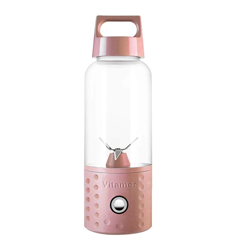 Top Deals 2pcs Portable Blender, Smoothie Blender USB Juicer Cup, 17Oz Fruit Mixing Machine with 4000MAh Rechargeable Batteries