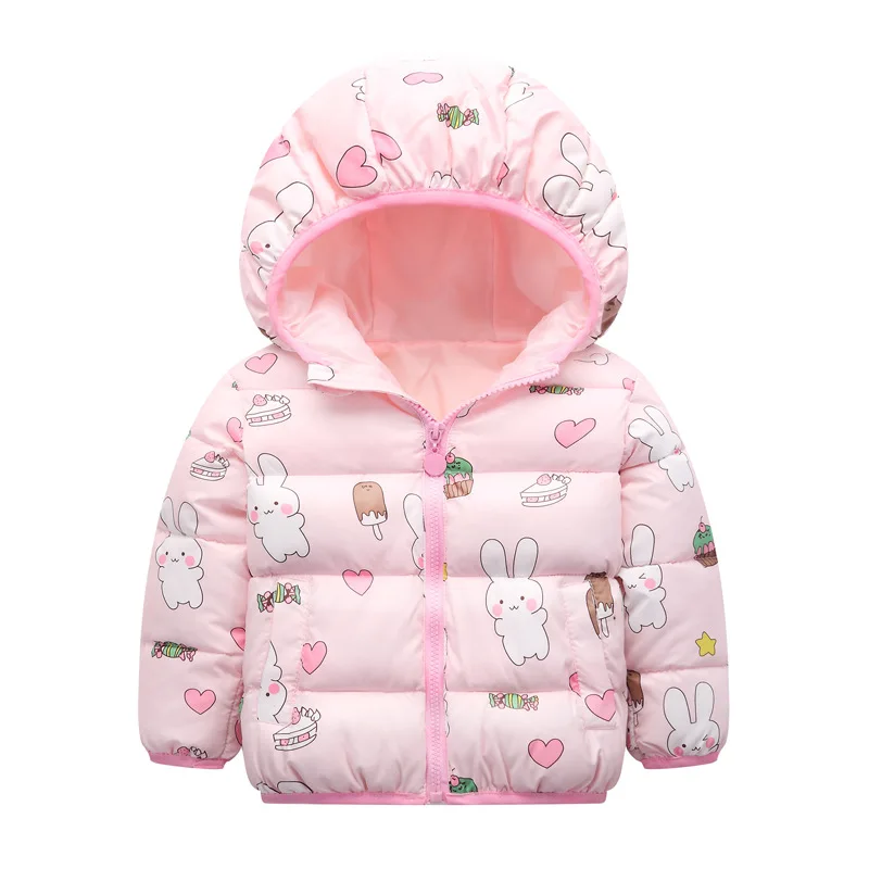 

Lightweight children's down cotton jacket boy short cotton jacket girl baby warm cotton jacket big jacket clothing tide Hooded