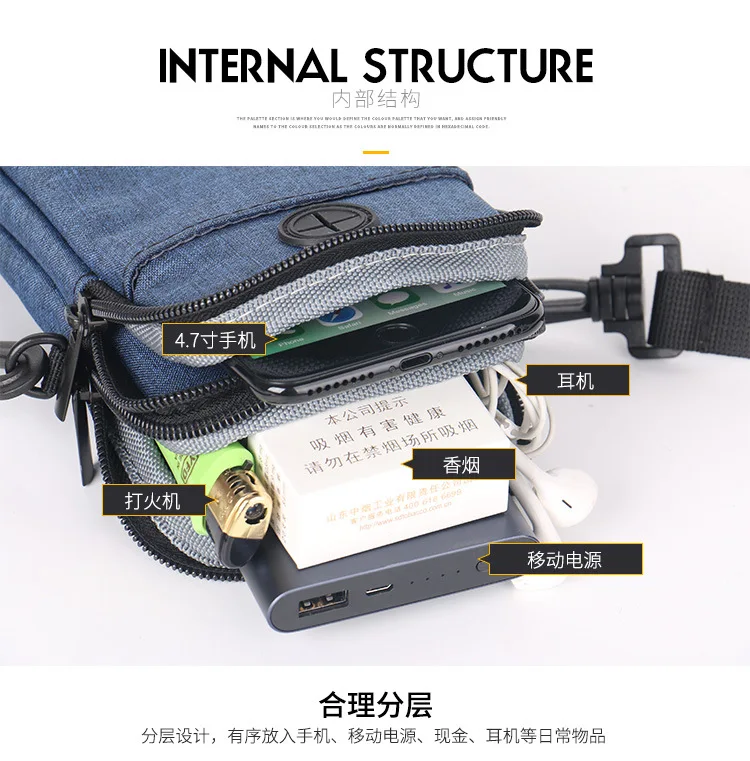 Mini shoulder bag small square bag multi-function universal cross-body mobile phone bag fashionable Korean bag for men women bag