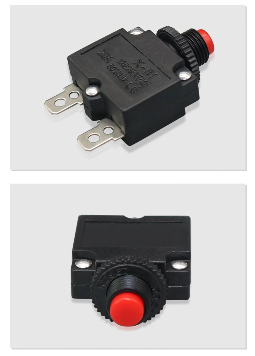 Description Picture 6 of itemOverload protector 5A 10A 15A 20A Mini Size Thermal Overload Protector Switch for Water Pumps Motors Manual Reset Safety switch