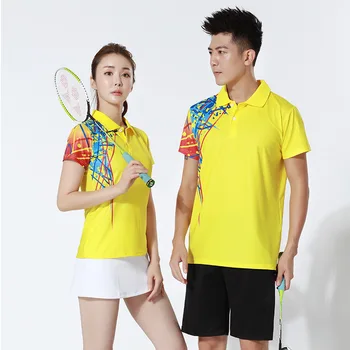 

New summer badminton wear sports suit quick-drying breathable men's and women's short-sleeved tennis table tennis wear