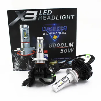 

2PCS h11 headlight bulb Car h7 h4 bulb led h1 h3 h13 9005 9006 led headlight led bulbs 3000K 6500K 8000K 50w 6000lm auto lights