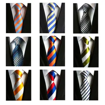 

18 Style Striped Neck Ties for Mens Wide Neckties Wedding Suits Polyester Silk Gravatas Business Corbatas Formal Partyl Tie