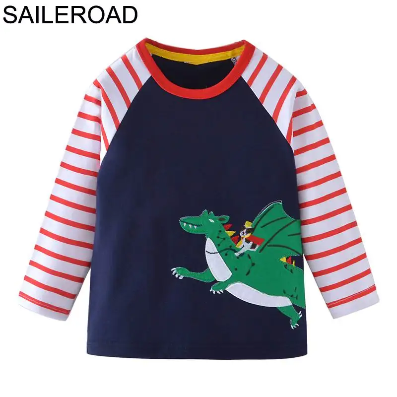 SAILEROAD 2-7лет Дети футболки мальчика мультфильм динозавр детские дети мальчики топы футболки для хлопка одежда для новорожденного мальчика - Цвет: 5426 same picture
