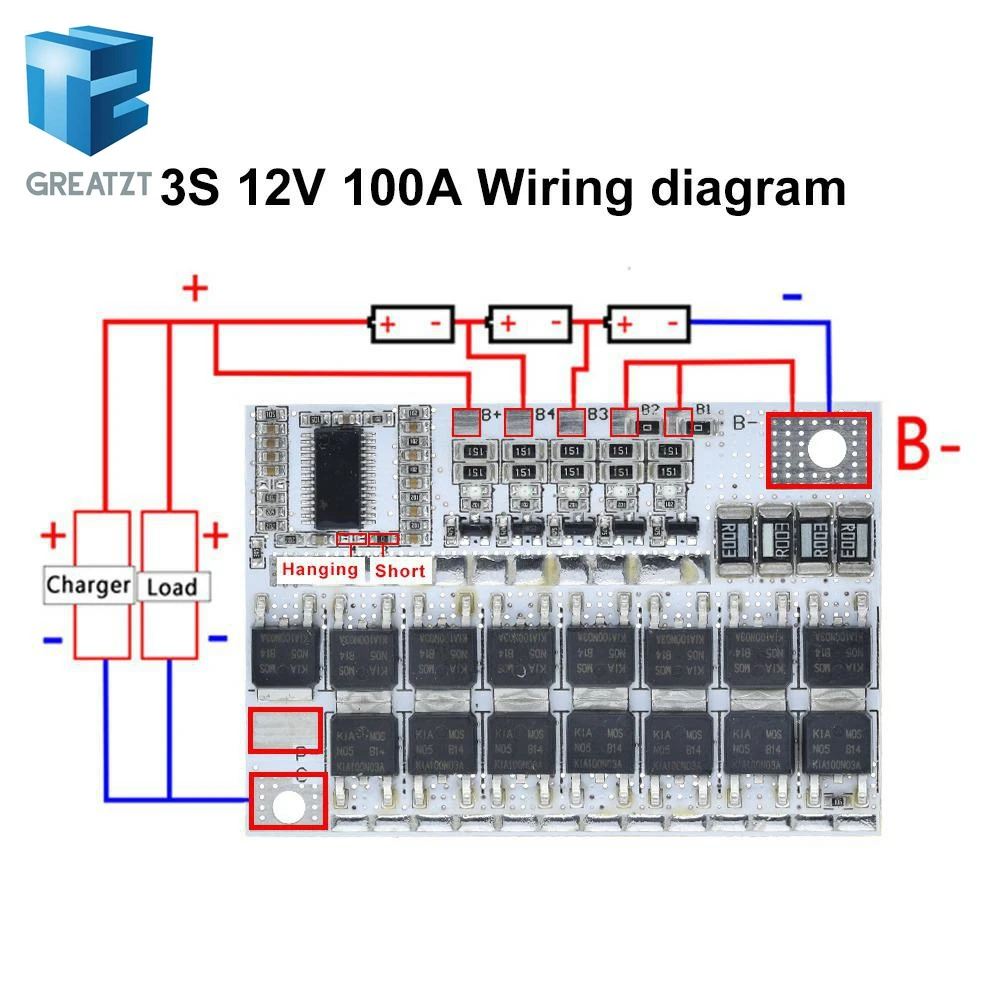 Защитная печатная плата для литий ионных и полимерных аккумуляторов 3s/4s/5s Bms 12v 16 8