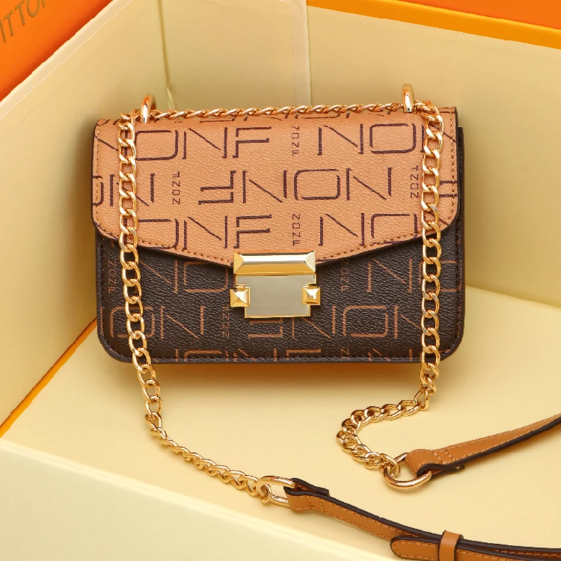 

Genuine Leather Chain Bags for Women 2020 New Trend One-shoulder Messenger Flap Bag Ladies Fashionable Purses Louis Brand Bolsa