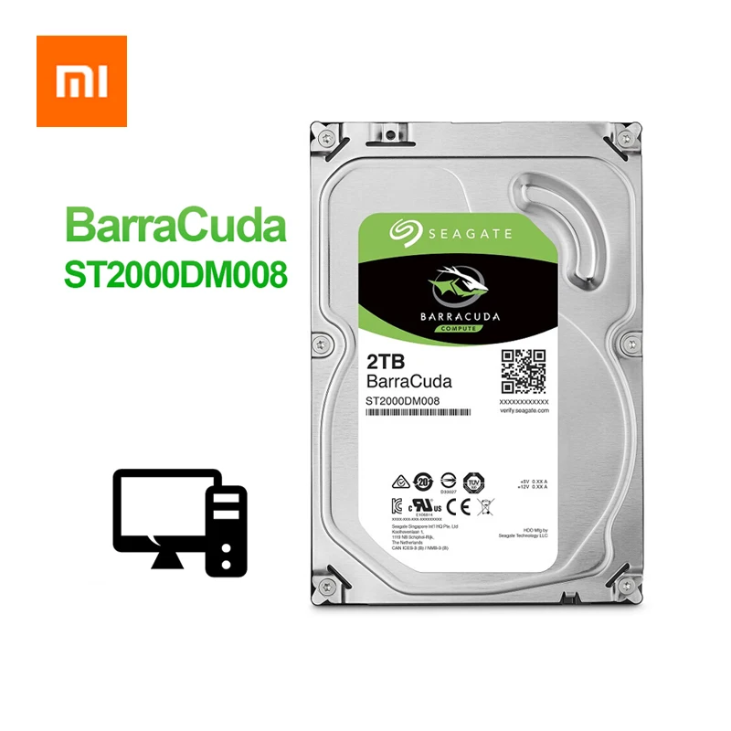Xiaomi 3 5 ''Настольный HDD внутренний жесткий диск оригинальный 2 ТБ 7200RPM SATA 6 ГБ/сек.