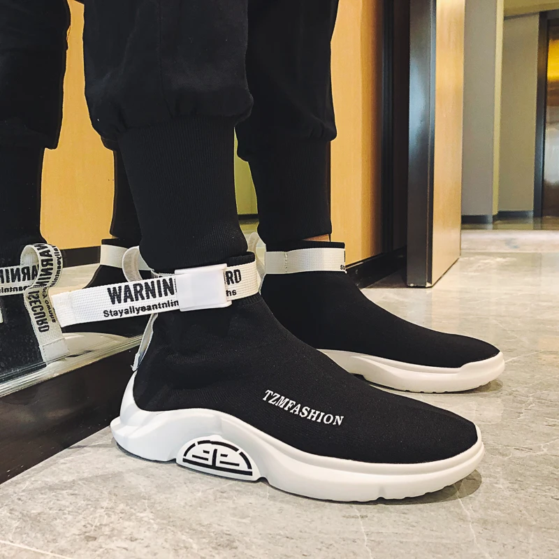 

Men Casual Shoes Fashion Breathable Comfortable Socks Boots Designer Brand High-top Elasticity Sneakers 3 Colors Zapatos Hombre