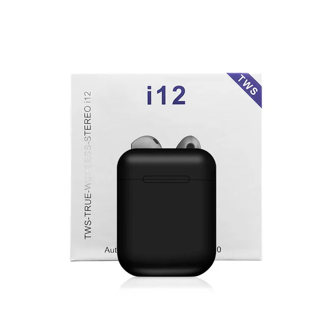 i12 TWS Black I12 tws Bluetooth 5,0 наушники беспроводные наушники официальный Спортивный Пот наушники сенсорные портативные наушники i12 - Цвет: i12 TWS Black
