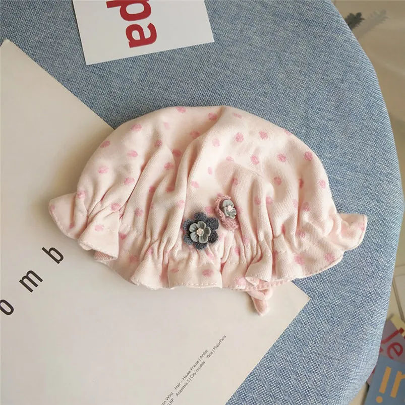 Kawaii/весенне-Осенняя детская шапка с цветочным рисунком, вязаная шапка, Панама, Солнцезащитная шапка, милые мягкие Аксессуары для малышей, капот, Enfant 30DE16