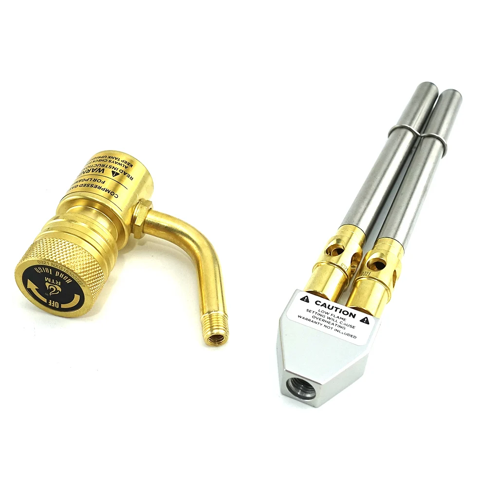 Tools 2 Nozzles MAPP Torch Gas Welding Gun Flame Brazing Gun CGA600 Connection Burner Heater