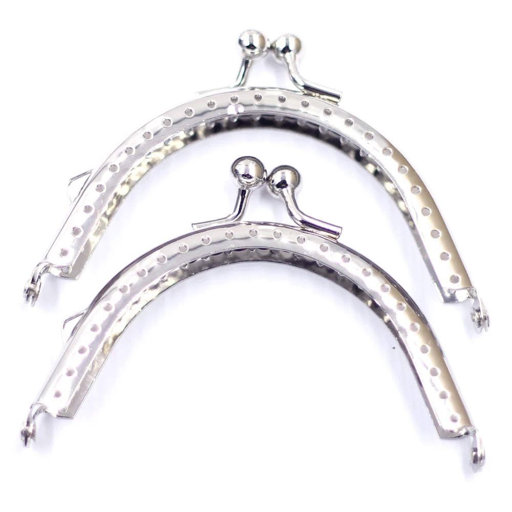 10Pcs Kiss Clasps Lock Silver Bronze Copper Tone Arch Frame Clutch Purse Bag Handbag Handles DIY Luggage Hardware Accessories