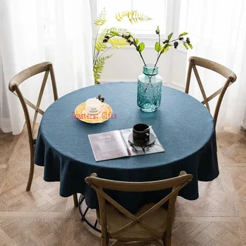 

QQPQGG New Table Cloth Round Wedding Party Table Cover Cotton Linen Tablecloth Nordic Tea Coffee Tablecloths Home Kitchen Decor