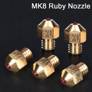 

1/2PCS MK8 Ruby Nozzle 3D Printer Parts Brass Nozzle 0.4/0.6/0.8MM 1.75MM Filament To J-head Hotend MK8 Extruder For Ender 3 Pro