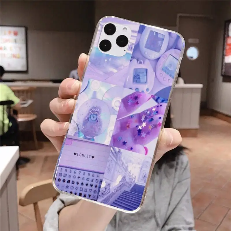 Purple Love Aesthetic Art Girly Cover Black Soft Shell Phone Case For Iphone 11 Pro Xs Max 8 7 6 6s Plus X 5s Se Xr Cover Mobile Phone Cases Covers Aliexpress