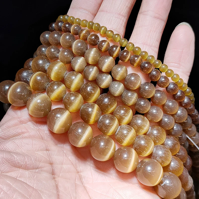 Бусины с опалом кошачий глаз UPGFNK круглые бусины из натурального камня для