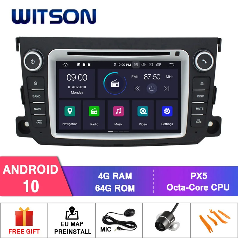 Автомобильный DVD плеер WITSON Android 10 0 с gps dvd плеером для SMART 2010 2015 автомобильная