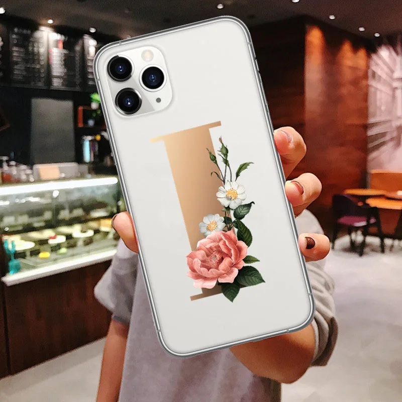 TPU Прозрачный чехол для телефона на заказ для iphone 11 Pro Max 26 с английскими именными буквами мягкий чехол для iPhone X XR XS MAX 6 6S 7 8 Plus Xs - Цвет: TPU