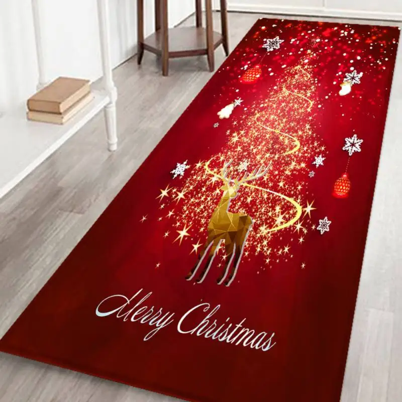 Коврик для прихожей, кухни, резиновый коврик для двери с рождеством, Дед Мороз, домашний декор, коврик для гостиной, противоскользящий пылезащитный ковер - Цвет: E