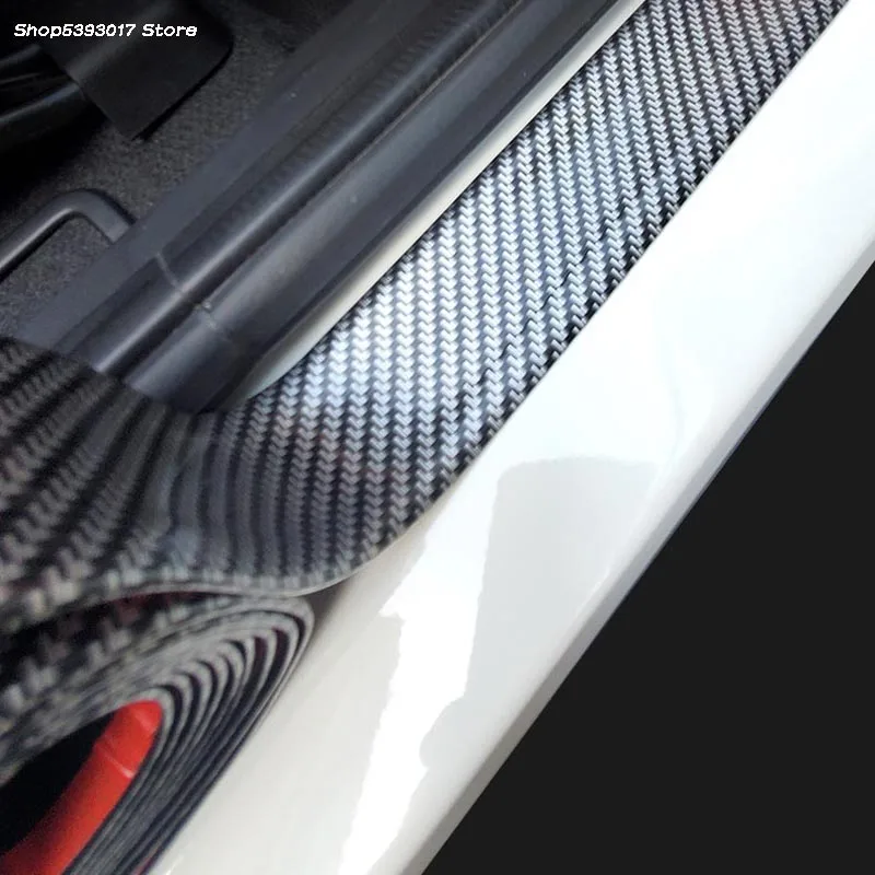 

Carbon Fiber Car Door Sill Anti Scratch Strip Cover Car Door Sill Protector Film Car Accessories For Ford Focus 2