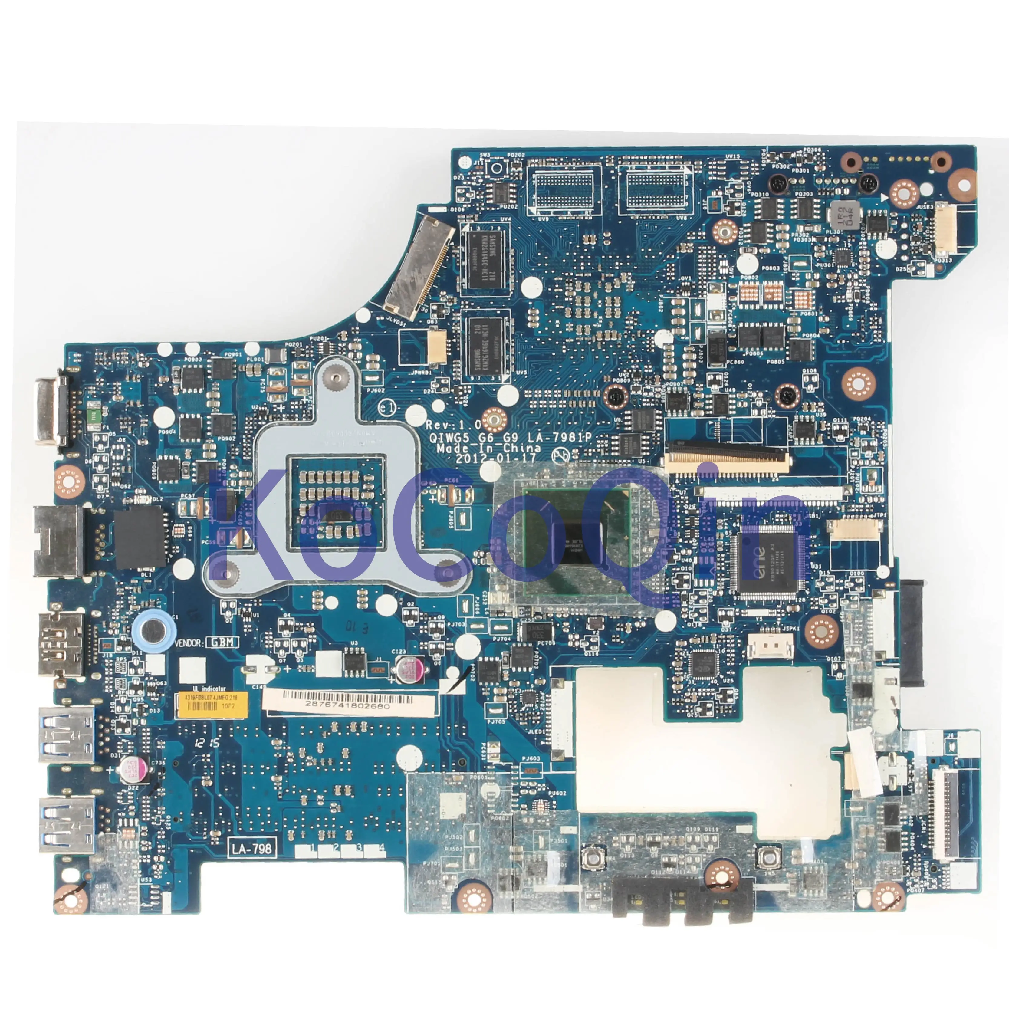 KoCoQin материнская плата для ноутбука LENOVO Thinkpad G580 GT610M 1 ГБ 15' сенсорный экран материнская плата 90000121 QIWG5 G6 G9 LA-7981P SLJ8E N13M-GE-B-A2